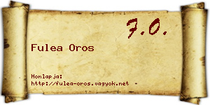 Fulea Oros névjegykártya